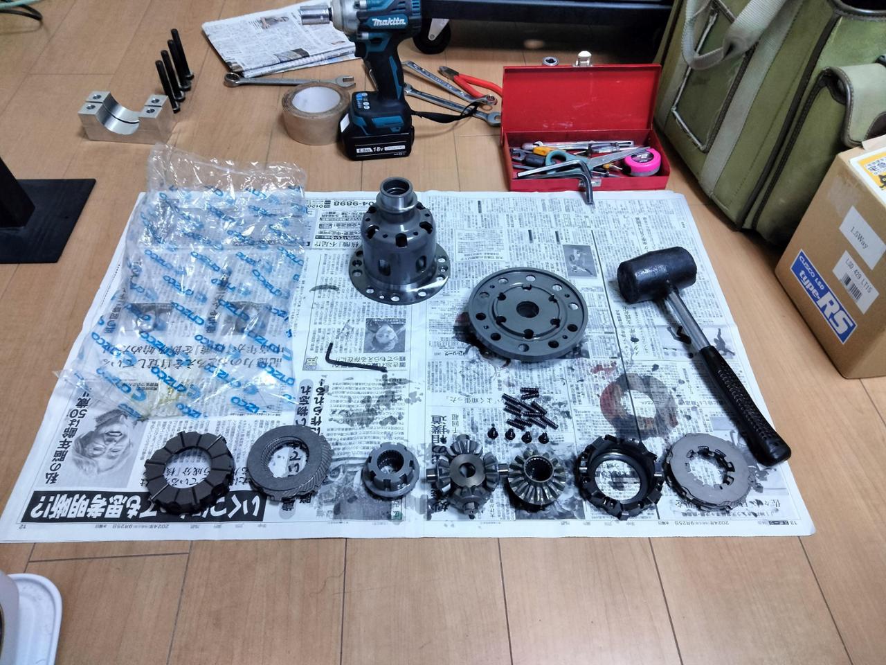 ND5ロードスター CUSCO 機械式LSD 分解 部品一覧。type-RS SpecF 内部パーツ確認