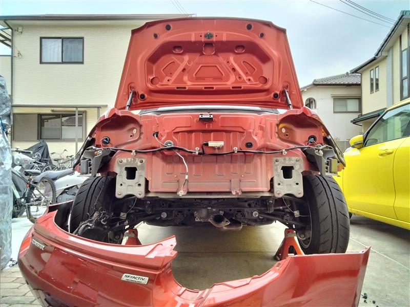 ND5ロードスター軽量化 リアリーンホースメント撤去で-4.2kg