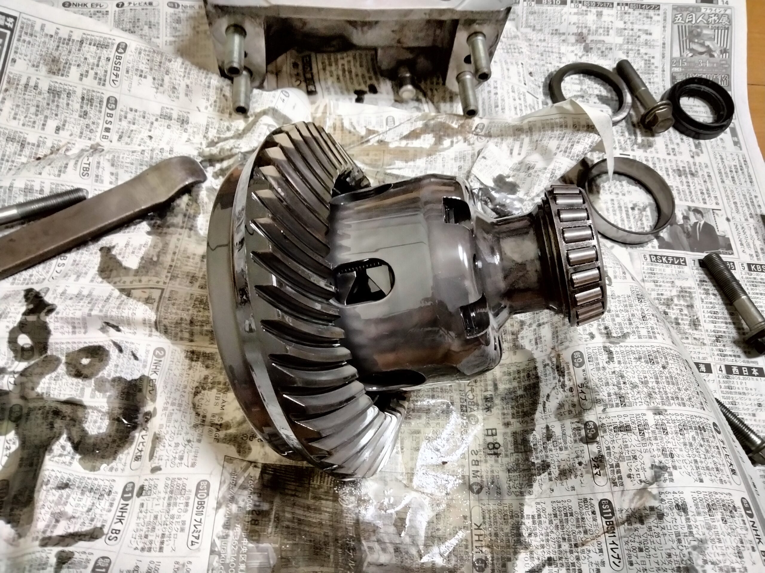 CUSCO type-RS SpecF 機械式LSD デフ分解直後の内部状態。LSDオイル定期交換によりギア・クラッチ面が良好。ND5ロードスター