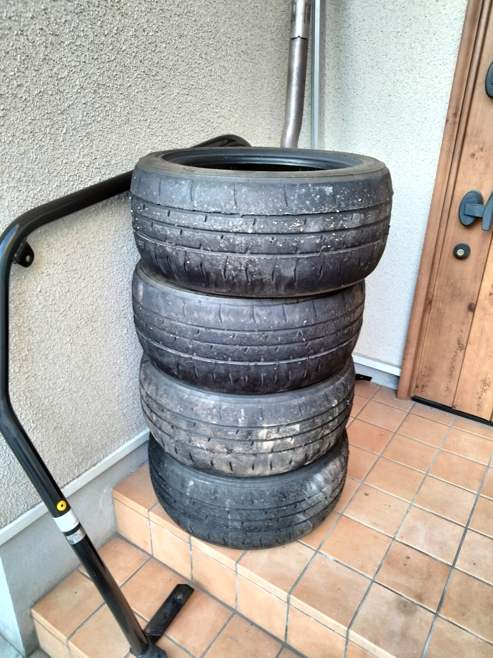 全損ND5から回収したENKEI RPF1RS 4本 状態確認前の全体