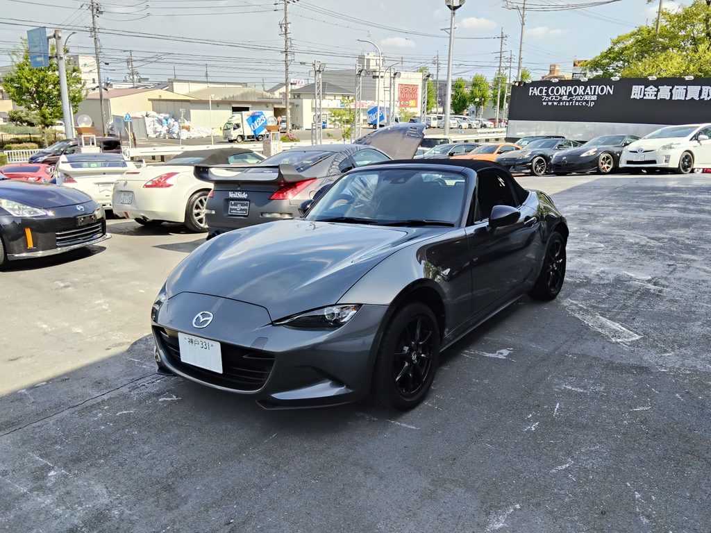 中古で購入したマシーングレーのND5ロードスターSグレードの納車後フロント