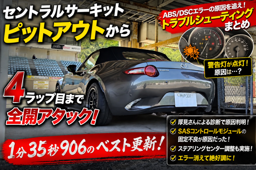ABSエラー解決後のセントラルサーキットにおけるラップタイム推移