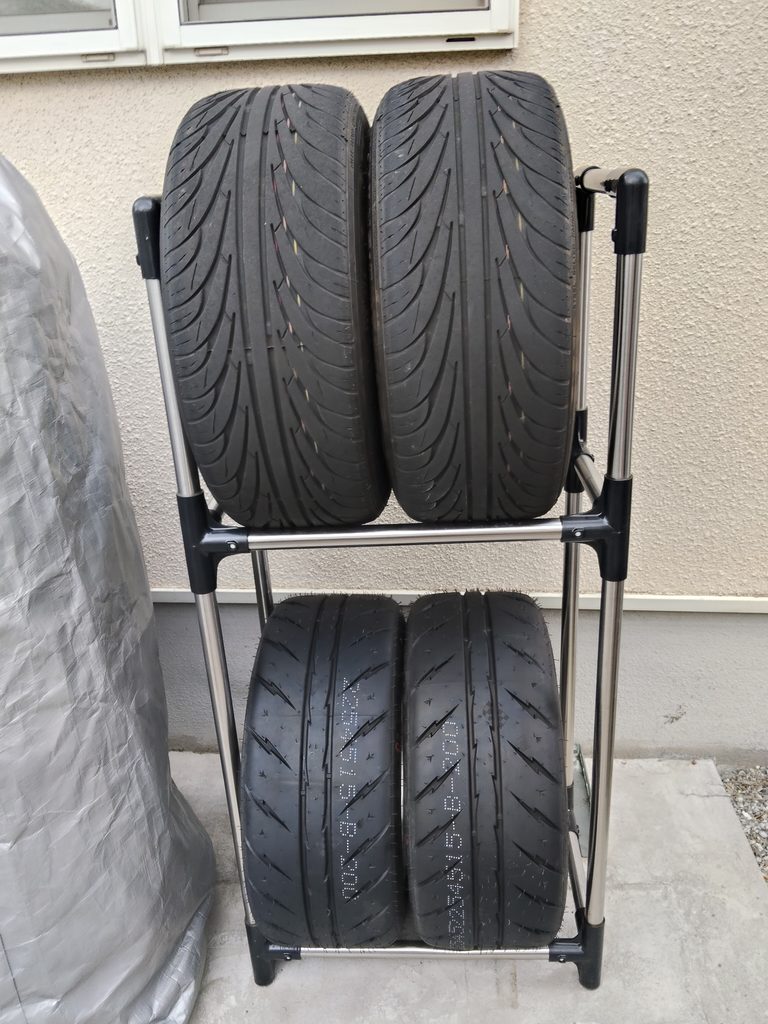 シバR23 225/45R15をENKEI RPF1RS 8Jに組んだ状態を側面から確認