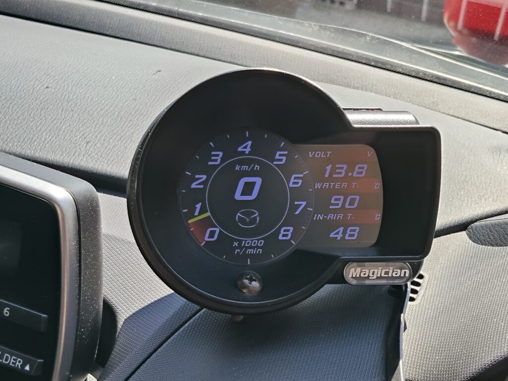 OBD2メーターが示す実際の水温90℃前後
